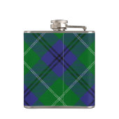 Clan Oliphant Wappen über Tartan Flachmann (Rückseite)