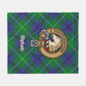 Clan Oliphant Wappen über Tartan Fleecedecke (Vorderseite (Horizontal))