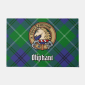 Clan Oliphant Wappen über Tartan Fußmatte (Vorderseite)