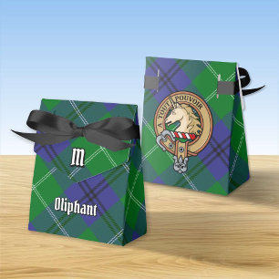 Clan Oliphant Wappen über Tartan Geschenkschachtel