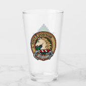Clan Oliphant Wappen über Tartan Glas (Vorderseite)