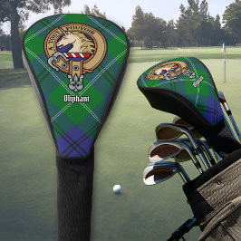 Clan Oliphant Wappen über Tartan Golf Headcover