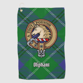 Clan Oliphant Wappen über Tartan Golf Towel Golfhandtuch