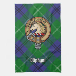 Clan Oliphant Wappen über Tartan Küchentuch