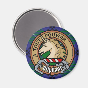 Clan Oliphant Wappen über Tartan Magnet