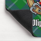 Clan Oliphant Wappen über Tartan Mousepad (Ecke)