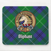 Clan Oliphant Wappen über Tartan Mousepad (Vorne)
