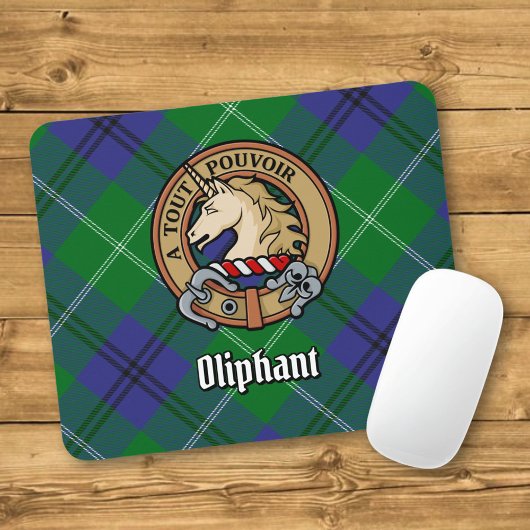 Clan Oliphant Wappen über Tartan Mousepad