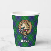 Clan Oliphant Wappen über Tartan Paper Cups Pappbecher (Vorderseite)