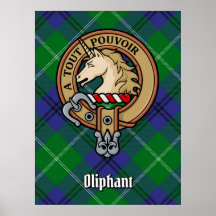 Clan Oliphant Wappen über Tartan