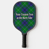 Clan Oliphant-Wappen über Tartan-Schlüsselanhänger Pickleball Schläger (Rückseite)