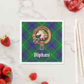 Clan Oliphant Wappen über Tartan Serviette (Beispiel)