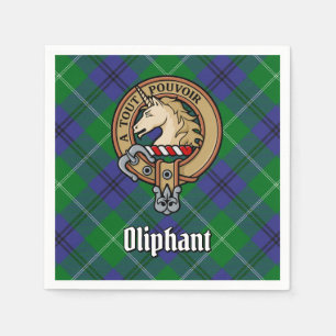 Clan Oliphant Wappen über Tartan Serviette