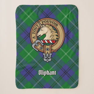 Clan Oliphant Wappen über Tartan Sherpadecke
