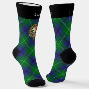 Clan Oliphant Wappen über Tartan Socks Socken