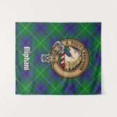 Clan Oliphant Wappen über Tartan Wandteppich (Vorderseite (Horizontal))