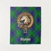 Clan Oliphant Wappen über Tartan Wandteppich (Vorderseite)