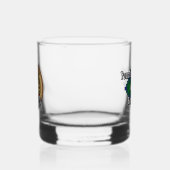 Clan Oliphant Wappen über Tartan Whiskyglas (Links)