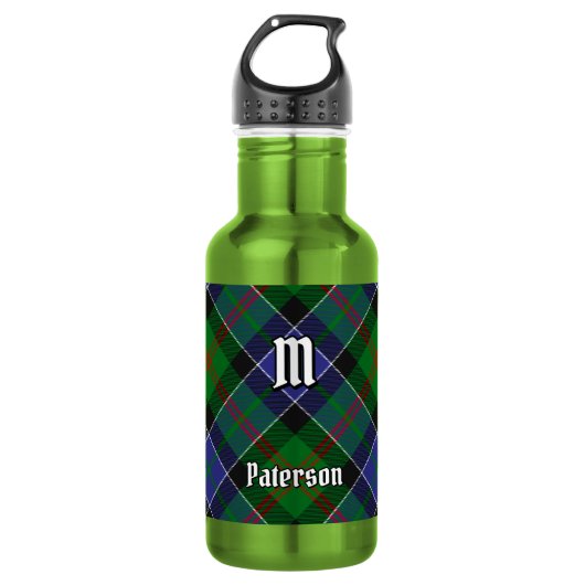 Clan Paterson Tartan Edelstahlflasche (Vorderseite)