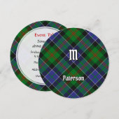 Clan Paterson Tartan Einladung (Vorne/Hinten)