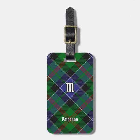 Clan Paterson Tartan Gepäckanhänger (Vorderseite vertikal)