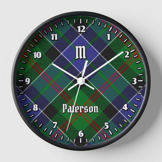 Clan Paterson Tartan Uhr (Vorderseite)
