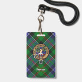 Clan Paterson Wappen über Tartan Ausweis (Vorderseite mit Lanyard)