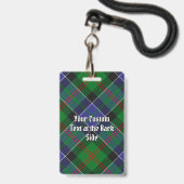 Clan Paterson Wappen über Tartan Ausweis (Rückseite mit Lanyard)