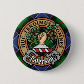 Clan Paterson Wappen über Tartan Button (Vorderseite)