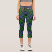 Clan Paterson Wappen über Tartan Capri Leggings (Vorderseite)