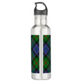 Clan Paterson Wappen über Tartan Edelstahlflasche (Rückseite)