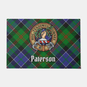 Clan Paterson Wappen über Tartan Fußmatte (Vorderseite)
