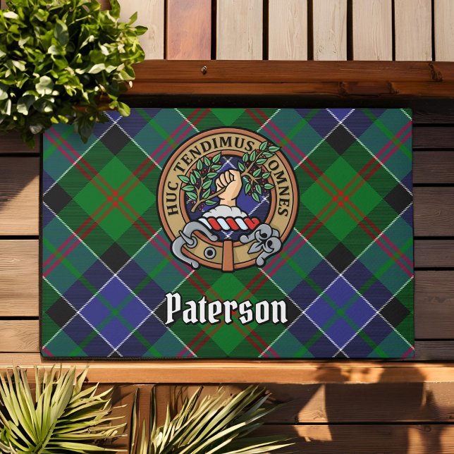 Clan Paterson Wappen über Tartan Fußmatte (Von Creator hochgeladen)