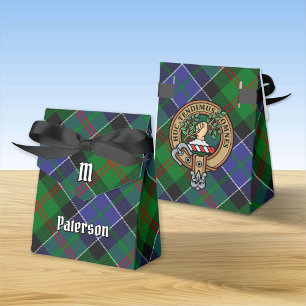 Clan Paterson Wappen über Tartan Geschenkschachtel