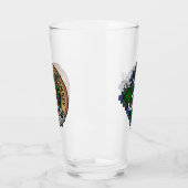 Clan Paterson Wappen über Tartan Glas (Links)