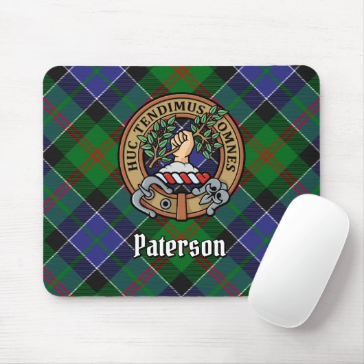 Clan Paterson Wappen über Tartan Mousepad (Mit Mouse)
