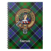 Clan Paterson Wappen über Tartan Notizblock (Vorderseite)