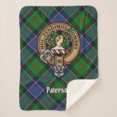 Clan Paterson Wappen über Tartan Sherpadecke (Vorderseite)