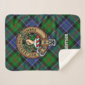 Clan Paterson Wappen über Tartan Sherpadecke (Vorderseite (Horizontal))
