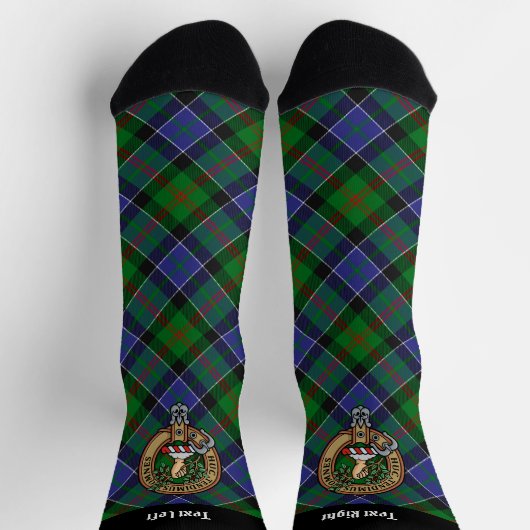 Clan Paterson Wappen über Tartan Socken (Oben)