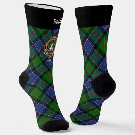 Clan Paterson Wappen über Tartan Socken (Gewinkelt)