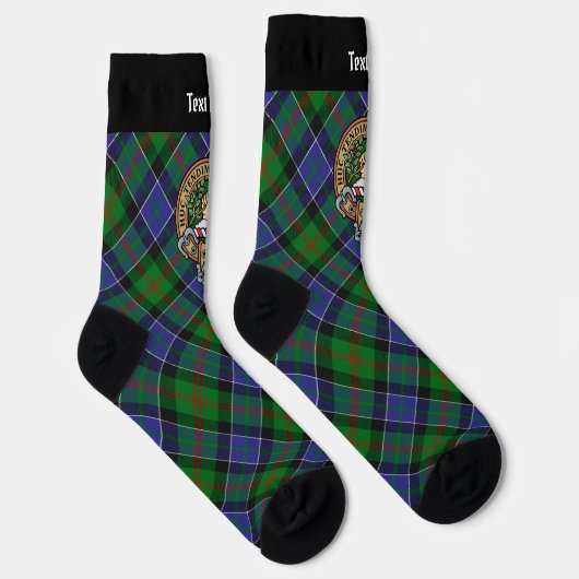 Clan Paterson Wappen über Tartan Socken (Rechts)