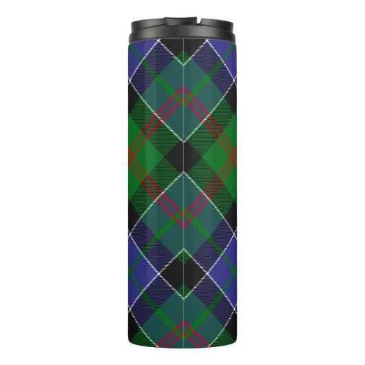 Clan Paterson Wappen über Tartan Thermosbecher (Rückseite)