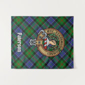 Clan Paterson Wappen über Tartan Wandteppich (Vorderseite (Horizontal))