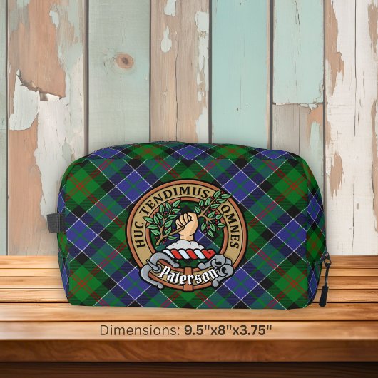 Clan Paterson-Wappen über Tartan Waschbeutel