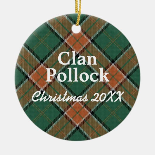 Clan Pollock Scottish Tartan Keramik Ornament (Vorne)