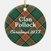 Clan Pollock Scottish Tartan Keramik Ornament (Hinten)