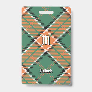 Clan Pollock Tartan-Abzeichen Ausweis