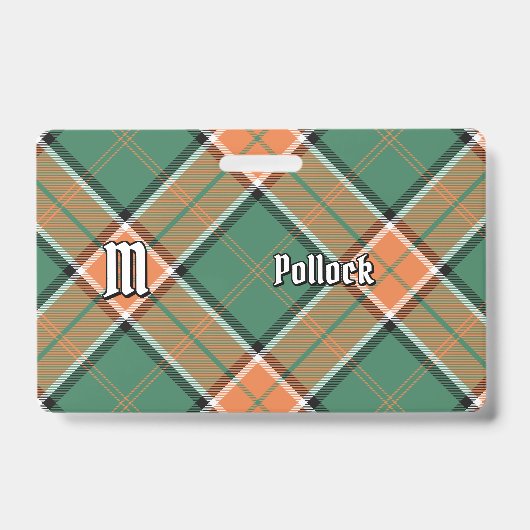 Clan Pollock Tartan Abzeichen Ausweis (Vorderseite)