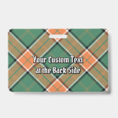 Clan Pollock Tartan Abzeichen Ausweis (Rückseite)